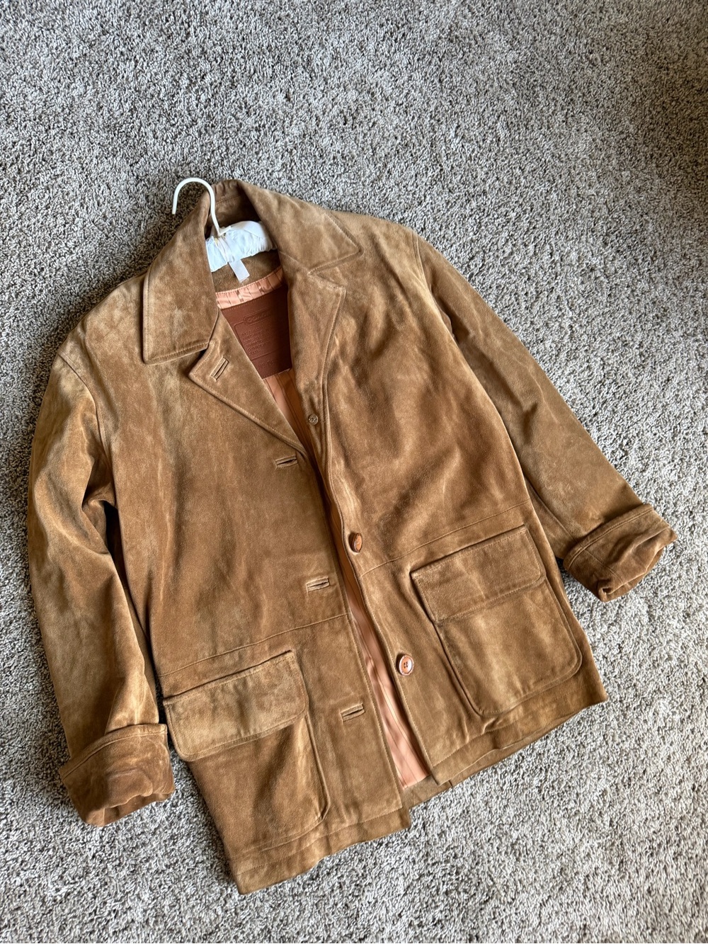 Coach Women's Suede Coat in Light Brown